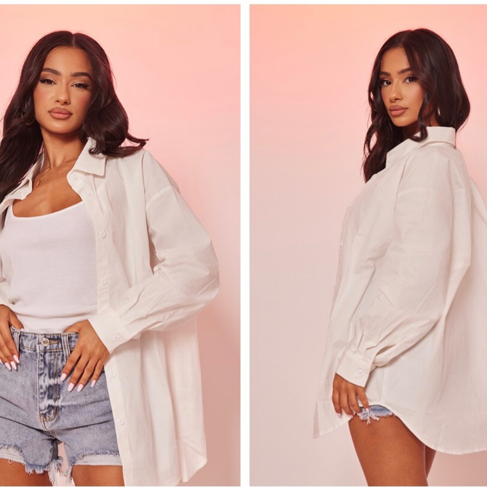 Prettylittlething Oversized Poplin size 8 New!